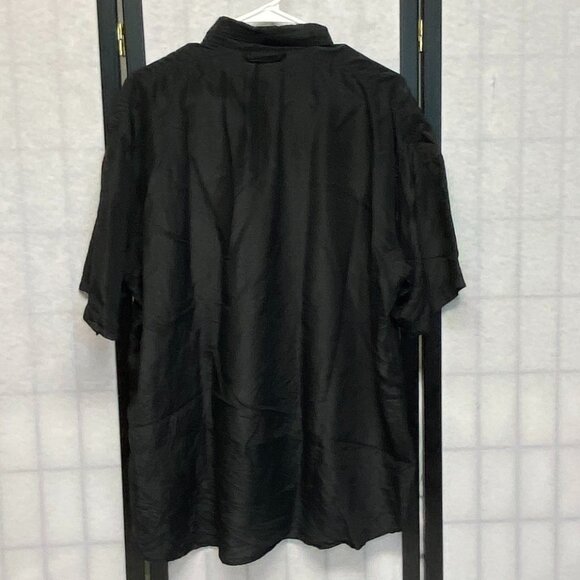 Creative Edge Vintage Short Sleeve Washable Silk Button Front Collared Shirt L - Picture 2 of 12